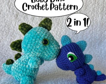 Crochet Baby Dino Pattern — PDF Download, Crochet Dinosaur Amigurumi Pattern