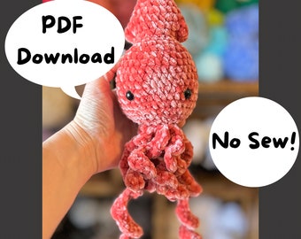 Squid Crochet Pattern — No Sew Pattern