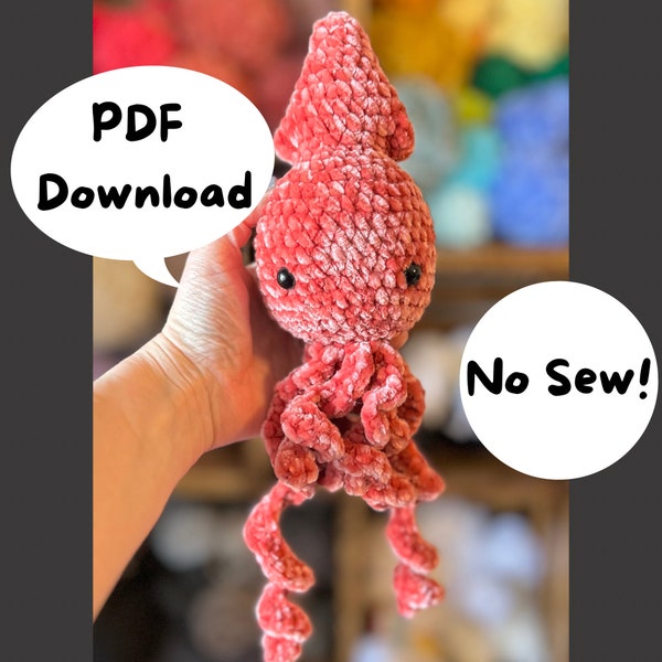 Squid Crochet Pattern — No Sew Pattern