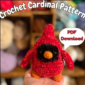 Crochet Cardinal Pattern—PDF Download—Cardinal Amigurumi Pattern