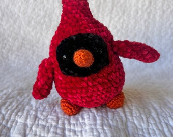 Crochet Cardinal Stuffed Animal— Ready to Ship— Handmade Cardinal Plushie