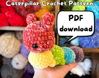 Crochet Velvet Caterpillar Pattern — PDF Download