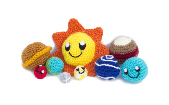 Solar System Play Crochet Solar System Mobile Toddler Play Set Educational Toy