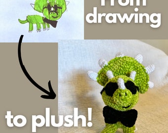 Custom Plush from Drawing—Soft Crochet Plush Made From Kid’s Painting