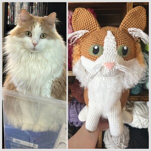 Custom Crochet Cat Plush, Handmade Cat Replica, Custom Cat Stuffed Animal