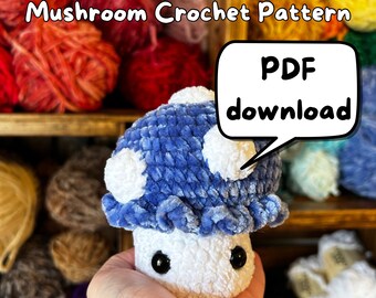 Crochet Velvet Mushroom Pattern — PDF Download