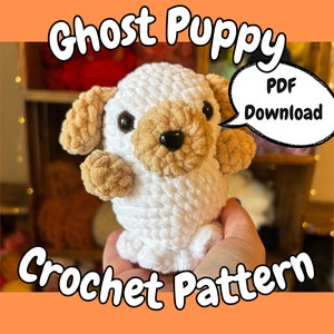 Virkat spökvalpmönster: Amigurumi Halloweenhund (PDF-nedladdning) bild 1