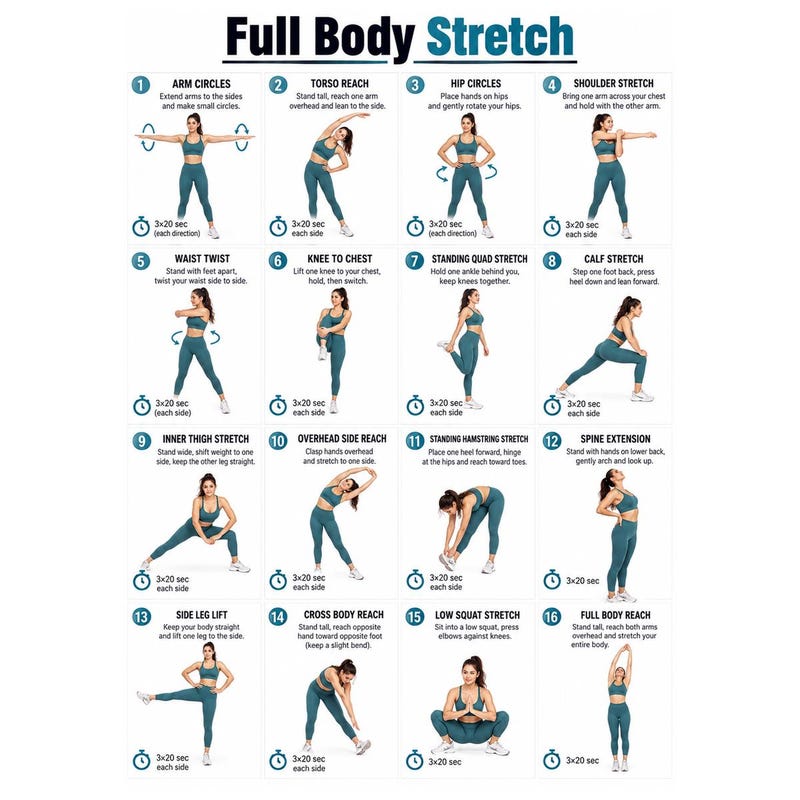 Daily Stretching Poster - Etsy