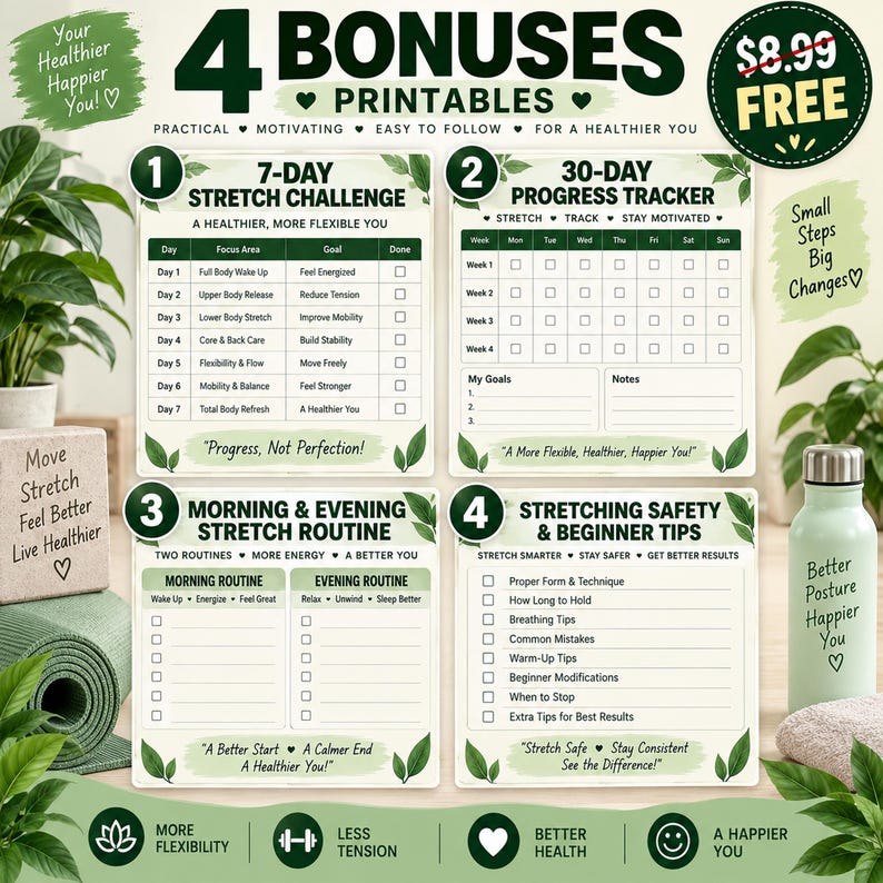 Basic Exercise Plan.pdf Buy Full Body Stretching Exercises Printable Daily Flexibility ...