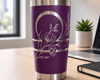 Personalized Zodiac Tumbler, 20oz Birth Flower Cup, Custom Name Gift for Her