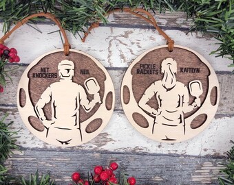 Pickleball Christmas Ornament, Personalized Player Gift, Custom Pickleball Keepsake