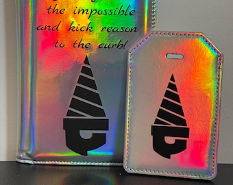 Personalized Holographic Passport Wallet & Luggage Tag Set, Custom Travel Accessories