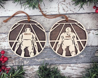 Ornamento personalizzato per atletica leggera, ornamento natalizio in legno personalizzato per atletica leggera, ricordo a doppio strato da 3,5" per velocisti, ideale per la serata dedicata agli studenti dell'ultimo anno, per allenatori o squadre.