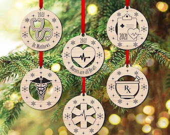 Personalized Nurse Christmas Ornament, Custom Medical Professional Gift, Healthcare Keepsake