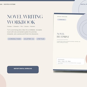 Novel Writing Planner Printable: 42-Page Story Outline, Character, Plot & Revision Workbook PDF