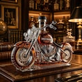 Motorcycle\u2011Inspired Glass Whiskey Decanter,Biker Themed Bar Decor, Unique Birthday Gift for Him, Man Cave Table Ornament, Home Keepsake Gift