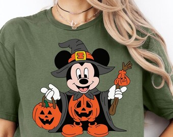 Mickey Halloween Shirt, Witch Costume & Pumpkin Tee