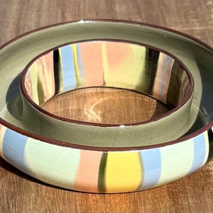 Mid-Century Mod Babbacombe Devon Pottery 'Colour Splash' bukett eller ringvas 1960-talet