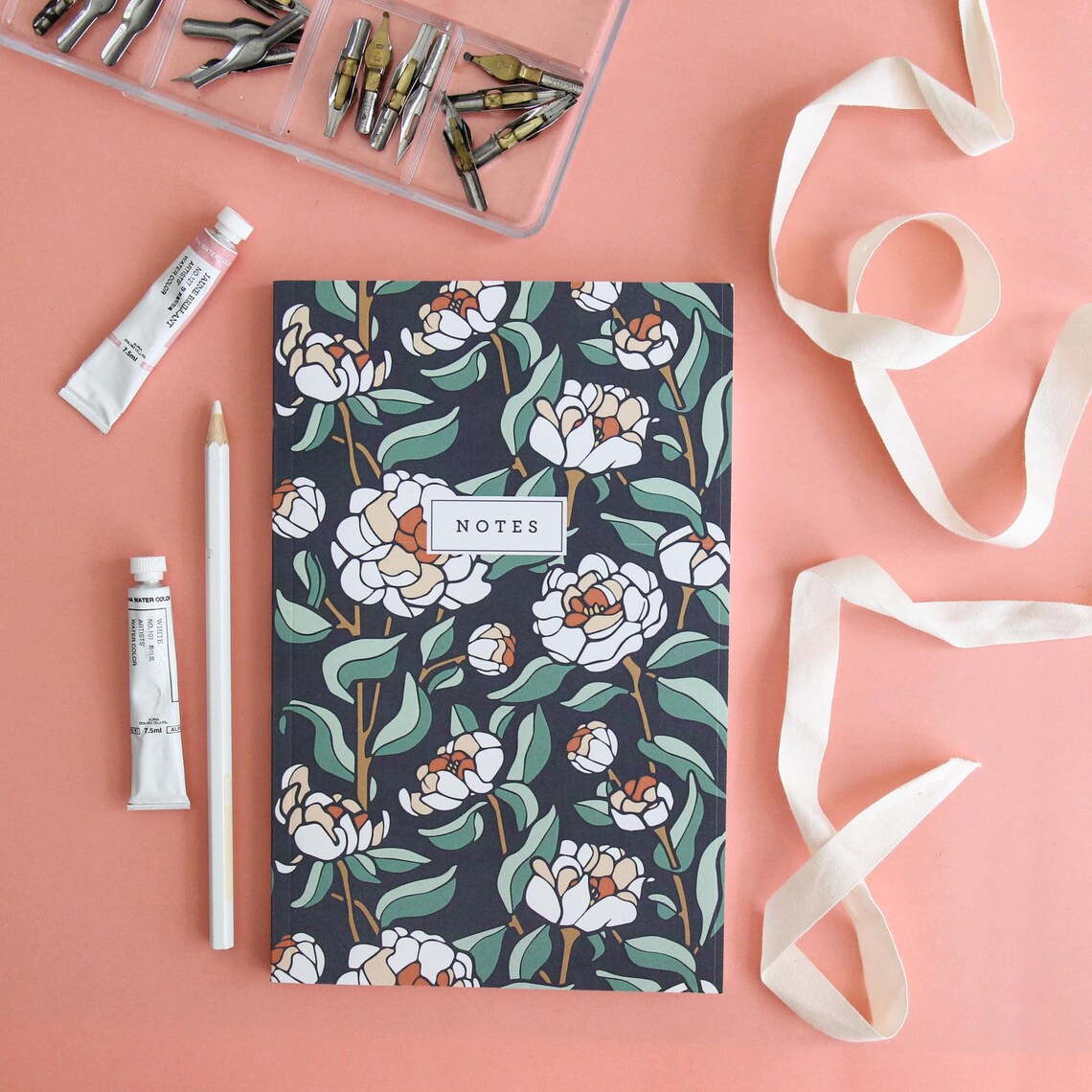 Floral Notebook Gift Set / Floral Diary Botanical Journal / Etsy