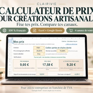 Calculadora de precios y rentabilidad – Hojas de cálculo de Excel y Google Sheets – Microempresas, Etsy, mercados, tiendas de consignación