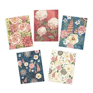 Blumengrußkarten, handgefertigtes Grußkartenset, perfekt für Geburtstage, Dankesnotizen, Briefpapier-Geschenkset, 5er-Pack Blumenkarten