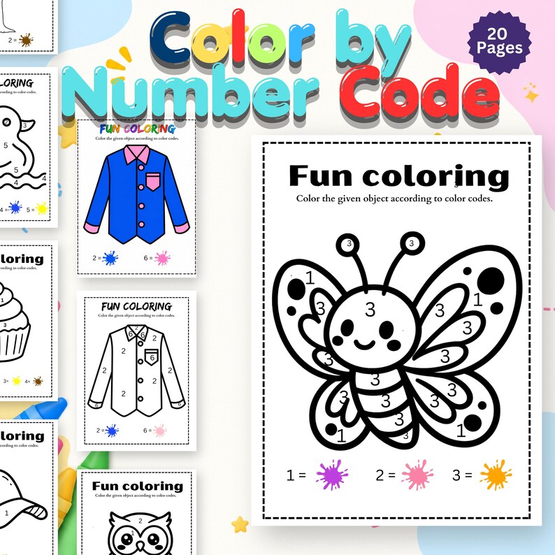 Color by Code Worksheets for Kids | Preschool Printable Activity ...