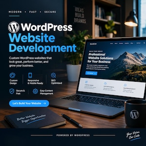 Custom WordPress Website Design & Development | Woo-Commerce Store | Responsive Business Website | Full Setup, Elementor