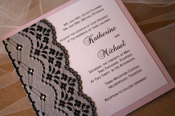 Items similar to Pink and Black Invitation on Etsy