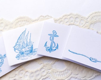 Nautical mini cards - Tying a knot - wedding place cards - you are my anchor