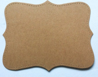 7 Stampin up Top Note label die cuts - cardboard top note - DIY cards - labels - Scrapbooking - card making - mats - stitched