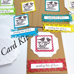 Kaufen Sie 2 DIY Kartenkits und bekommen Sie 1 gratis dazu, Set bestehend aus - Tasse Tee - Tasse Kaffee - Vögel - Kraft Grußkarten - Buntes Kartenkit - Machen Sie Ihre eigenen Karten