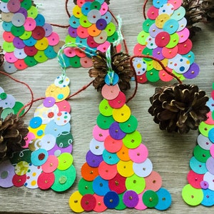 Étiquettes pour cadeaux de sapin de Noël scintillant : Décorations des Fêtes faites main