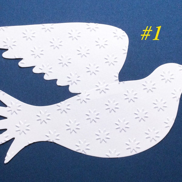 White embossed doves - Dove garland - Bird garland - Christening - First Communion - wedding decoration - bridal shower decor