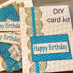 Acquista 2 set fai da te, ricevine 1 gratis, kit di biglietti di auguri di compleanno maschili per creatori di biglietti fai da te, facili da montare, biglietti in rilievo, candela di compleanno