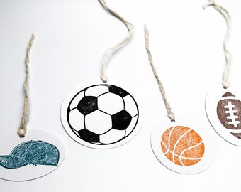 Sport gift tags - kids gift tags - sports team tags - party favors tags