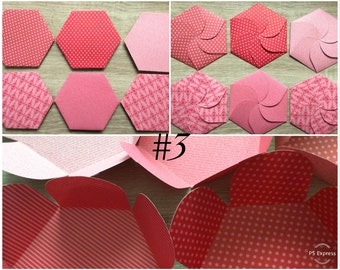 Petal hexagon envelopes - Flower shaped envelopes - Small gift holders - Cookie pouch, party favors, gift card holders