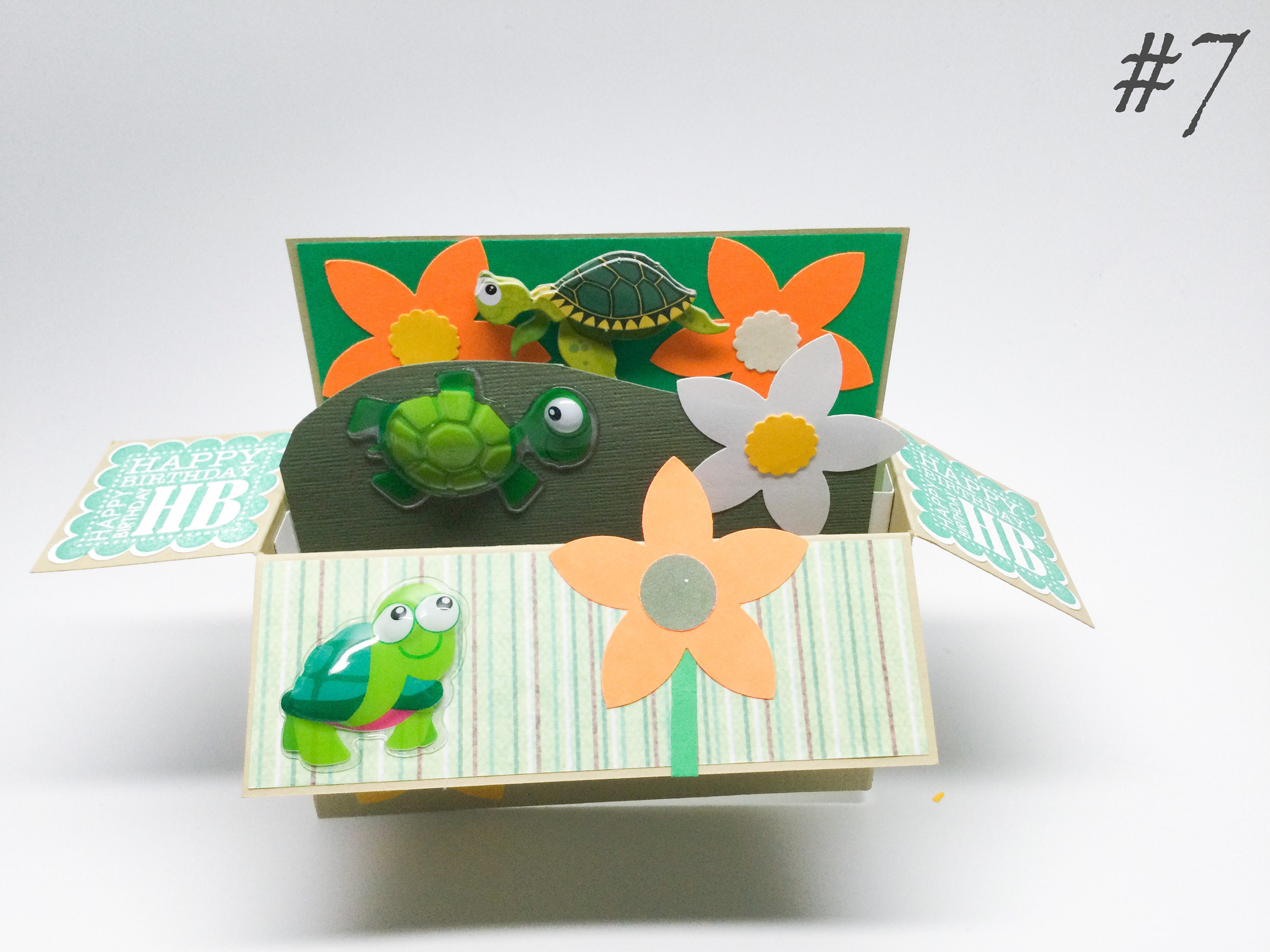 Turtle pop up box card Pirates Pop Up box card boys Etsy