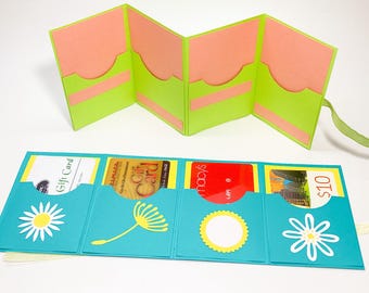 Set of Accordion Gift Card Holders: Multi-Card Booklet with Belly Band