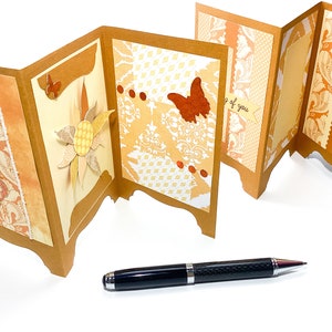 Koop 2 sets, krijg er 1 gratis, scheidingskaarten, accordeonvouwkaarten, leuke vouwkaarten, kaarten met 3 panelen, opstaande kaarten, uniek, handgemaakt