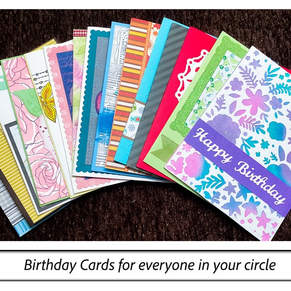Surprise Pack - variety of Handmade Birthday cards - random pick - set of birthday cards - assortment of happy birthday cards, his birthday