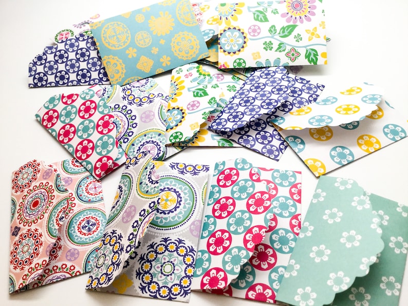 Geometrical shapes business card holders Floral Mini Envelopes Wild Animal prints flower envelopes Gift card envelopes