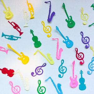 Music Notes Confetti pastel confetti Musical Instruments confetti Table sprinkle Pick your color birthday party decoration image 4