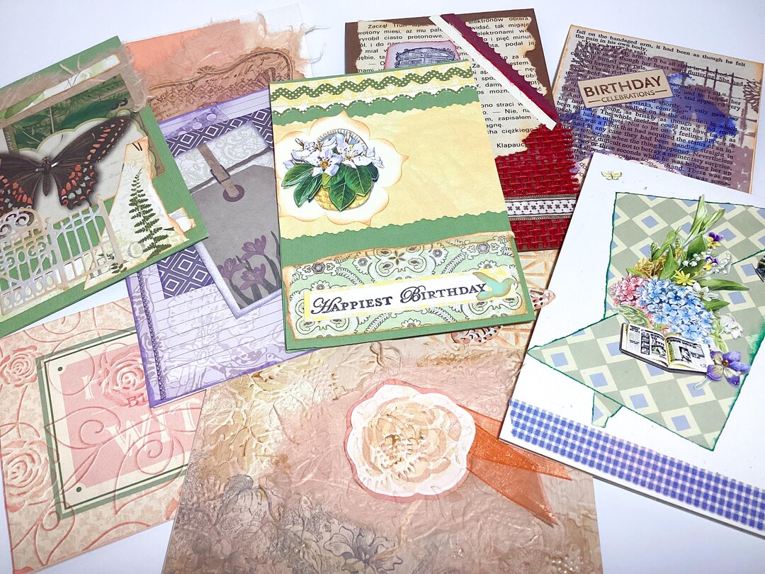 10 Handcrafted Collage All Occasions Greeting Cards, USA Made - Etsy