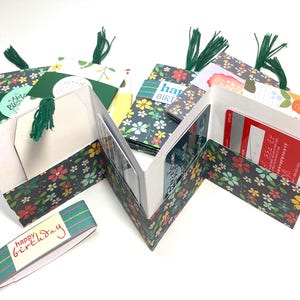 Multi Geschenkkartenhalter mit Bauchband, mehrere Geschenkkarten Akkordeon, Geschenk für Lehrer, Geschenkkarten-Booklet, Geschenkkarten-Geldbörse, handgemacht