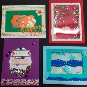 Koop 2 en 1 gratis, 4 verjaardagskaarten - babyjongen - teddyberen - pailletten - maak je geen zorgen, wees blij - leuke wenskaart, wenskaarten