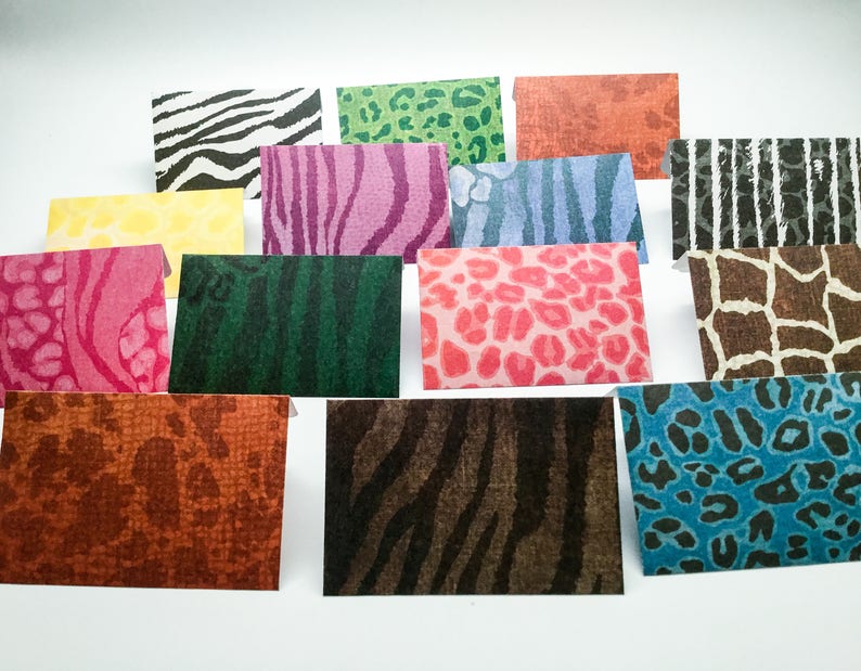 Geometrical shapes business card holders Floral Mini Envelopes Wild Animal prints flower envelopes Gift card envelopes