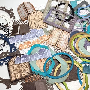 Interactive Gates, windows, frames, junk journal ephemera, set of 10 random mix