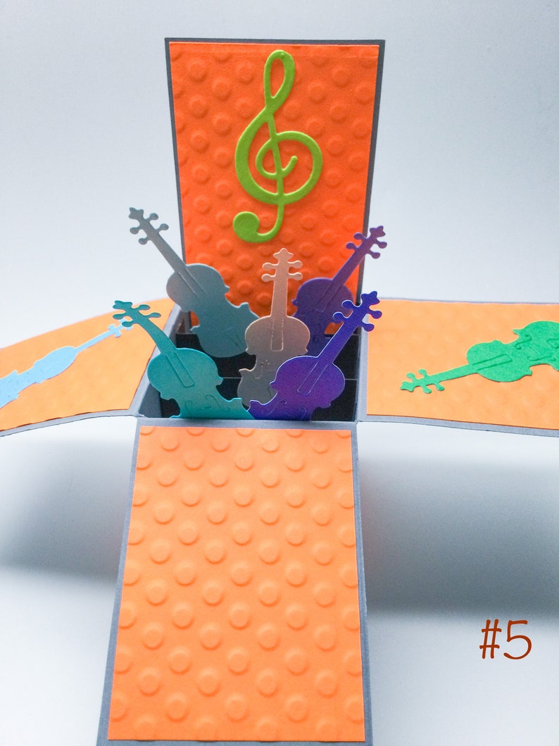 Music Box Pop up Cards Clef Fancy Birthday Cards Wcards Etsy