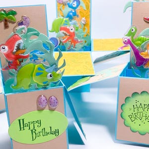 Dinosaur Pop Up Box Card: 3D Birthday Card for Boys