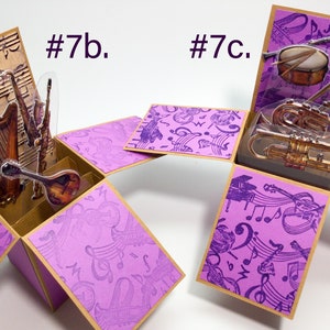 Musical instruments - Music Box Pop Up cards - Clef - fancy Birthday cards - musician’s birthday- congratulations - orchestra - conductor